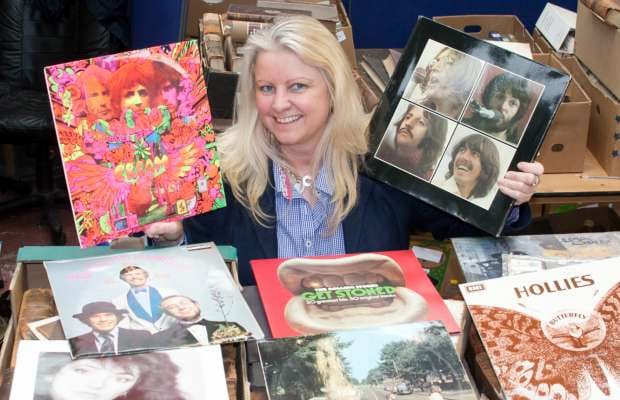 Claire Howell with some collectible vinyl
