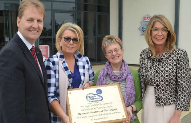 Police and Crime Commissioner Matthew Ellis, Baroness Newlove, Citizens Advice Bureau manager Jude Hawes and Deputy Police and Crime Commissioner Sue Arnold