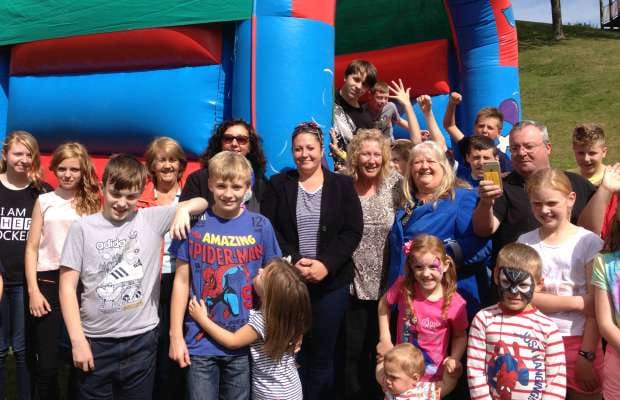 Representatives from Burntwood Town Council with youngsters at one of the park play sessions