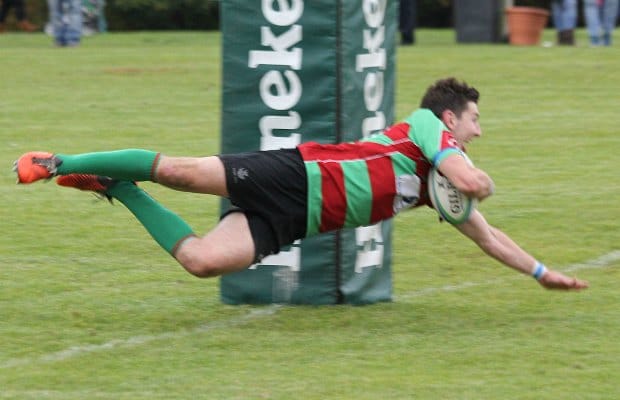 Ben Holt goes over for a try. Pic: Joanne Gough
