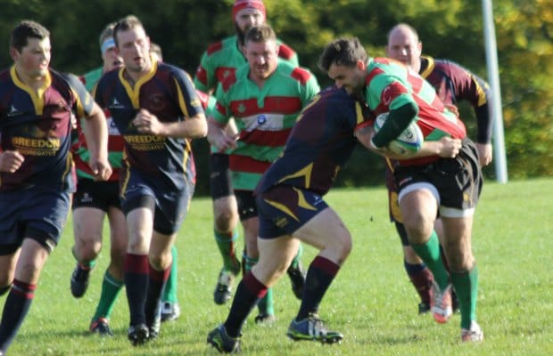 Matt Sishton is tackled. Pic: Joanne Gough