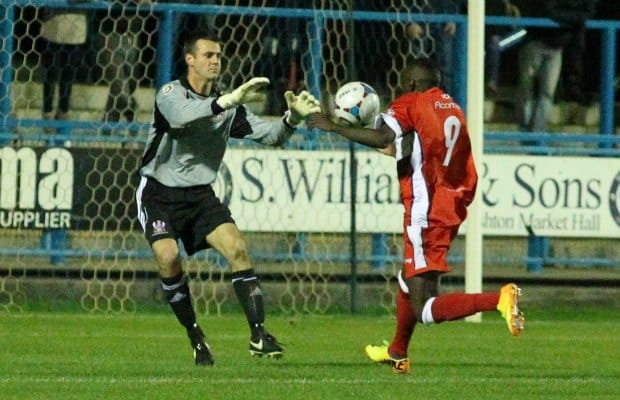 Stan Mugisha is denied. Pic: Dave Birt