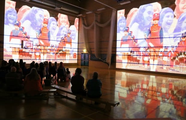 The Luxmuralis projection of the Burntwood Wakes archive film