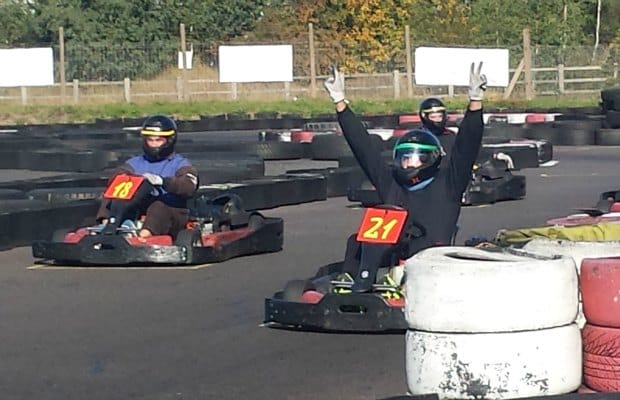 Romanian rugby players show their competitive streak at Midland Karting