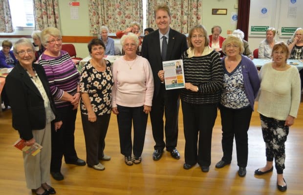 Police and Crime Commissioner Matthew Ellis with members of Stonnall Women's Institute