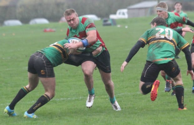 Daryll Organ tries to burst through a challenge. Pic: Joanne Gough