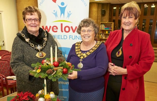 Cllr Maureen Gant (Mayor of Tamworth, Lichfield District Council chairman Cllr Norma Bacon, and Cllr Angela Underhill (Mayor of Walsall MBC)