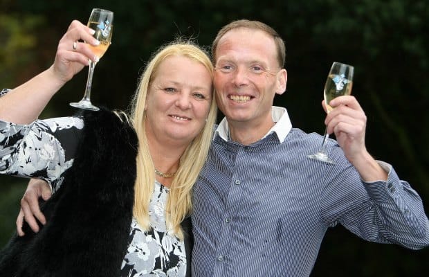 Stuart Powell and his wife Denise celebrating their latest win
