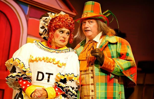 Ian Adams as Dame Trott and Graham Cole as Hemlock