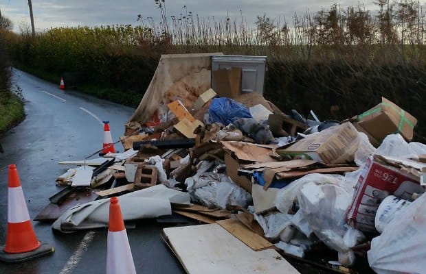 The rubbish dumped on Forge Lane