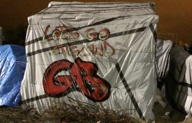 Graffiti in the Calais camp. Pic: Dave Simcox