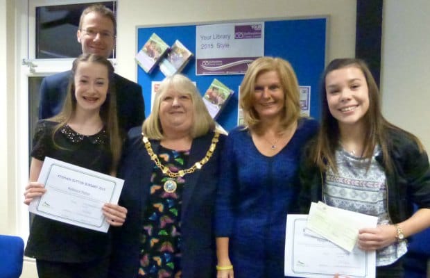 Dr Stuart Jones, Headteacher of Chase Terrace Technology College with Rebecca Fisher, Cllr Pamela Stokes, Jane Sutton and Megan Preece