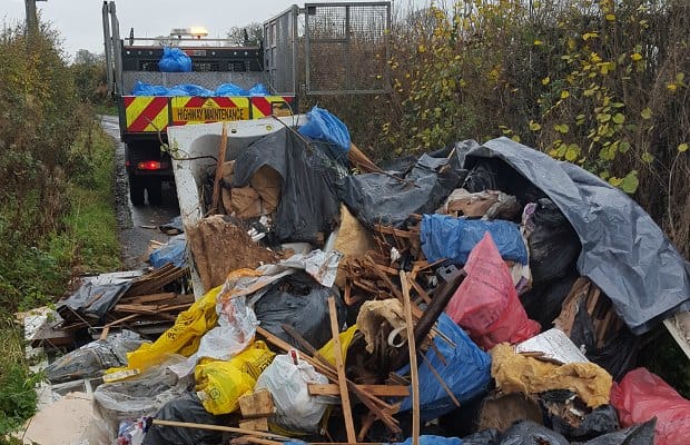 Work begins to clean up the rubbish dumped in Chorley