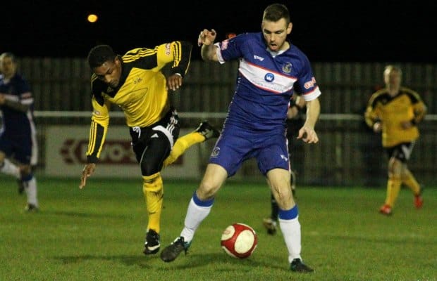 Richard Davies on the ball. Pic: Dave Birt
