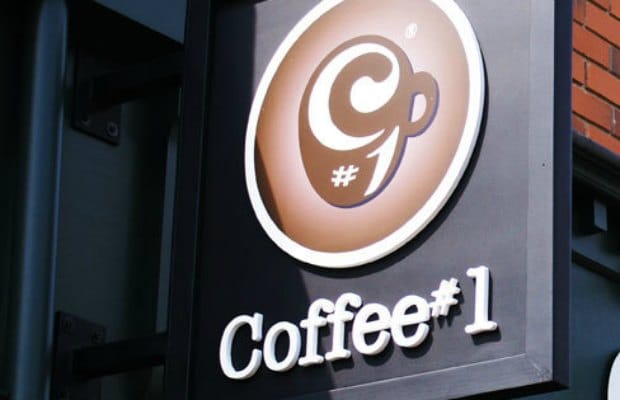 A sign outside a Coffee#1 store