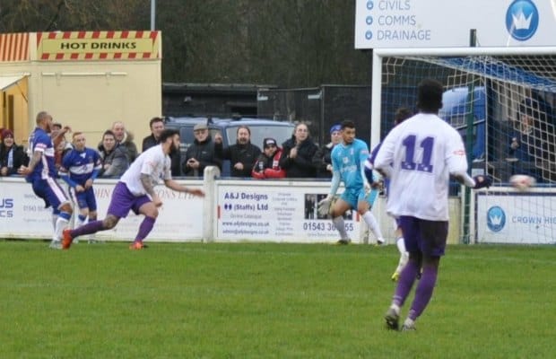 Nick Turton scores for Chasetown. Pic: Pamela Mullins