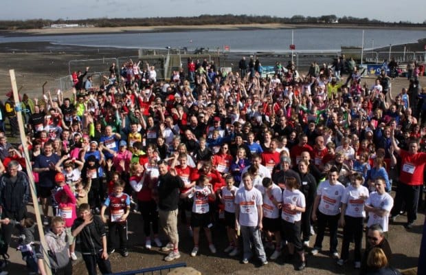 Participants at a previous Sport Relief Mile at Chasewater