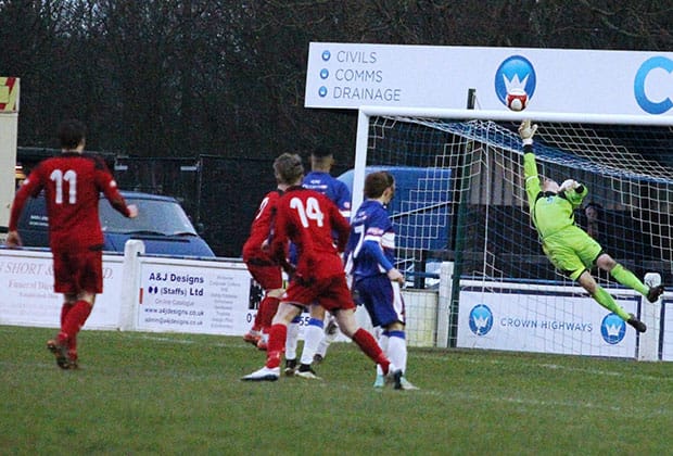 John Bateman pulls off a fingertip save. Pic: Dave Birt