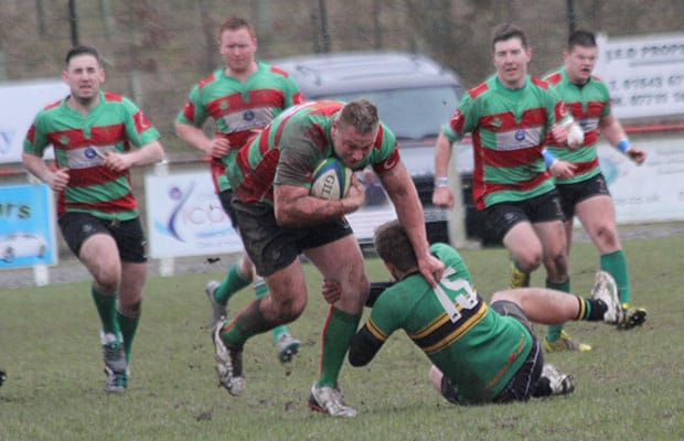 Daryll Organ bursts through a challenge. Pic: Joanne Gough