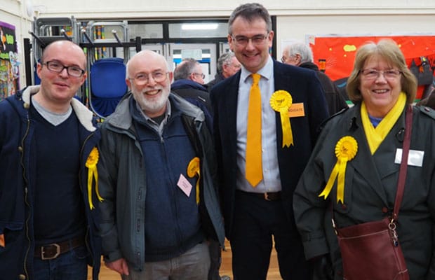 Keith LePla, Miles Trent, Paul Ray and Marguerite Stockdale at the by-election count