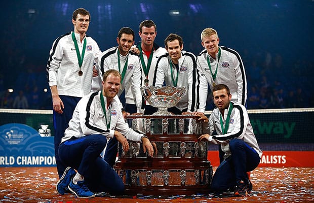Team GB with the Davis Cup