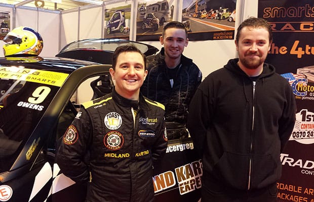 Greg Owens with staff from Midland Karting