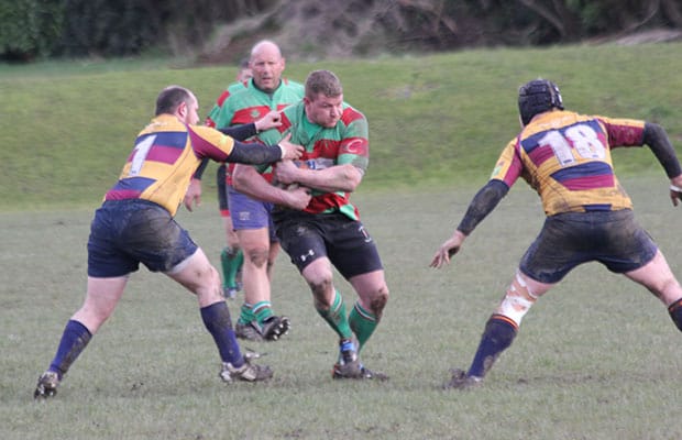 David Ward tries to break through a gap in the line. Pic: Joanne Gough