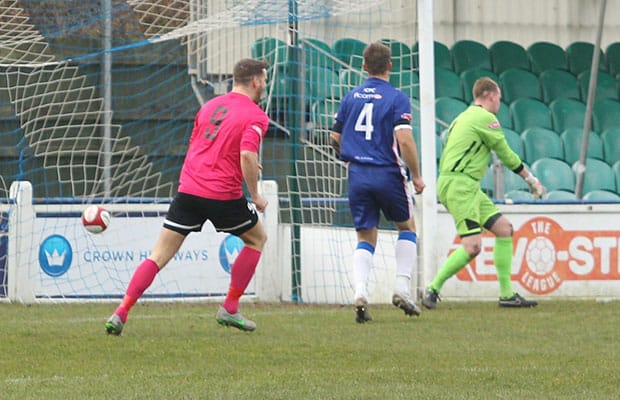 John Bateman  can't keep out James Walshaw's strike. Pic: Dave Birt