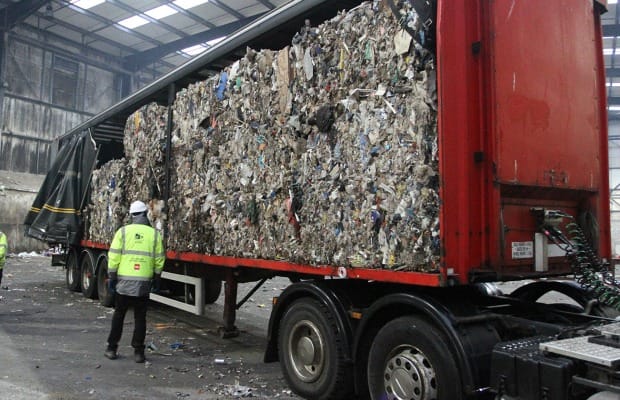 The trailer of waste which was dumped on the A38