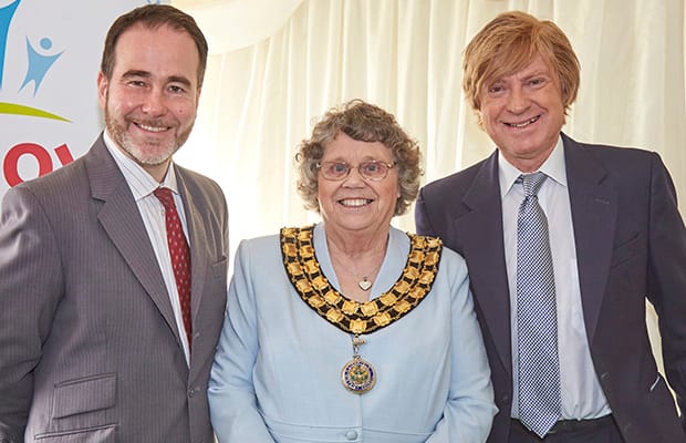 Cllr Norma Bacon with MPs Christopher Pincher and Michael Fabricant