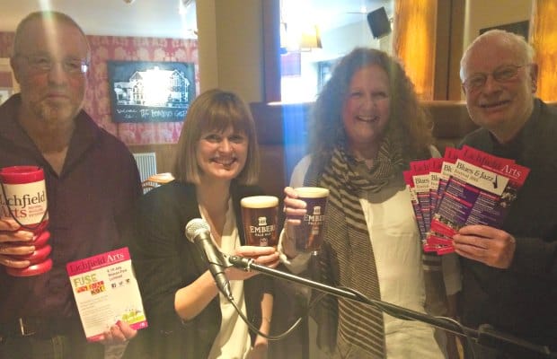 Rob Tilston. Emma Jonson, Liz Tilston and Brian Pretty at the Cask Aid event