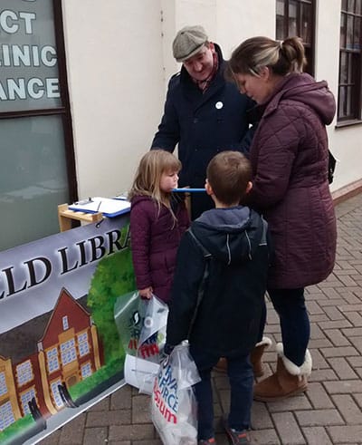 People signing the Lichfield Library petition. Pic: Lichfield and Burntwood Green Party