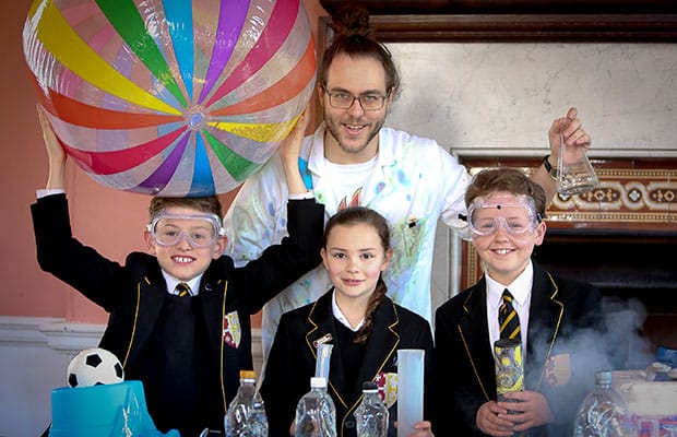 Lichfield Cathedral School students with Mad Marc from Sublime Science. Pic: Lichfield Cathedral School