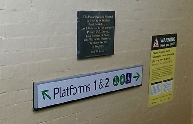 The memorial plaque for Private Robert Davies