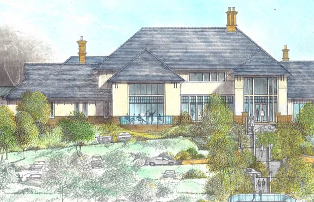 An artist's impression of the new clubhouse at Whittington Heath Golf Club