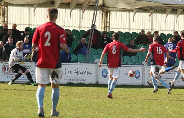 James Dance fires home. Pic: Dave Birt