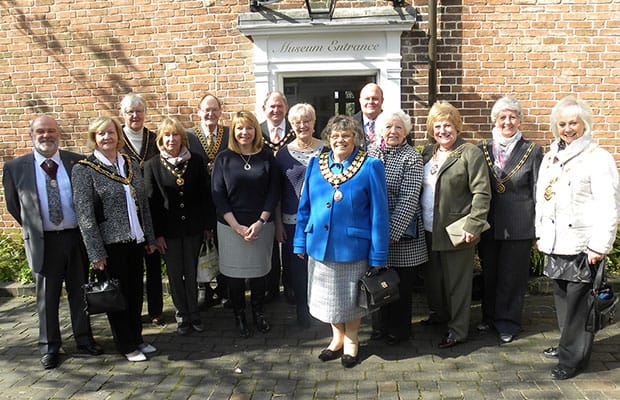 The civic leaders and their consorts at Erasmus Darwin House