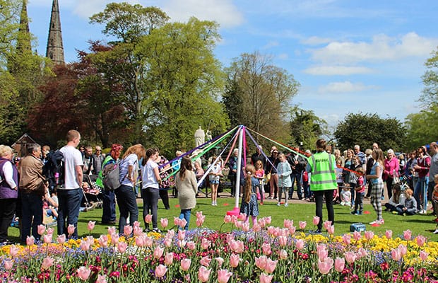 Maypole dancing in Museum Gardens. Pic: Ken Webb