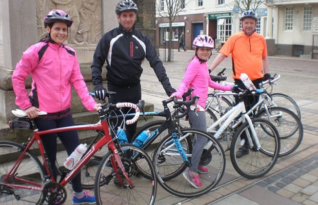 Nine-year-old Abigail Eagland with her parents Lucy and Stuart Eagland, and David Stainsby, President of the Rotary Club of Lichfield St Chad