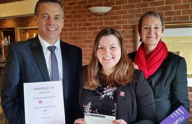 Matt Hales, Treasurer of Business 1st, with Sarah Hindley and Alison Taylor