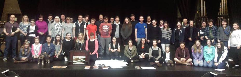 Cast members at the first rehearsal for The Hired Man at the Lichfield Garrick
