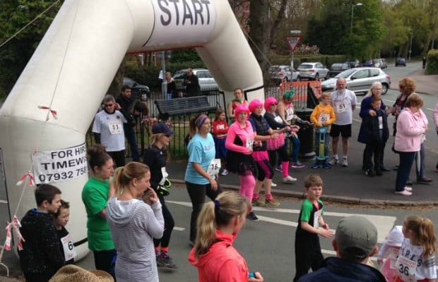 Runners getting ready to take on the World's Shortest Fun Run in Burntwood