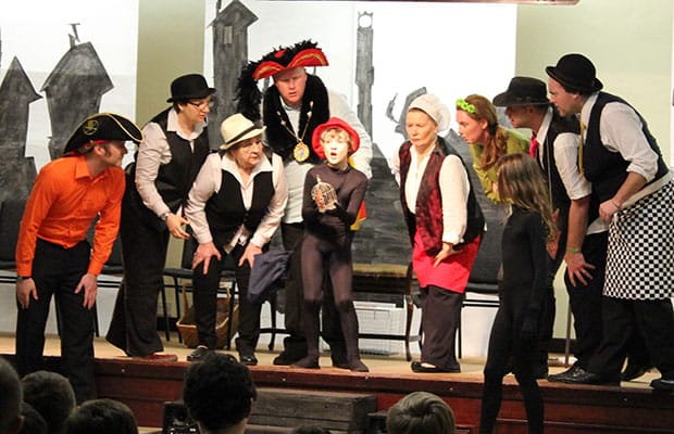 Members of the Goodrow Productions cast on stage