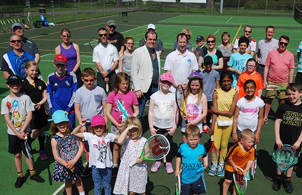 Simon Price and Paul Jessop with Tennis for Free members in Lichfield