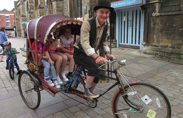 A cyclist on The Lichfield Jolly