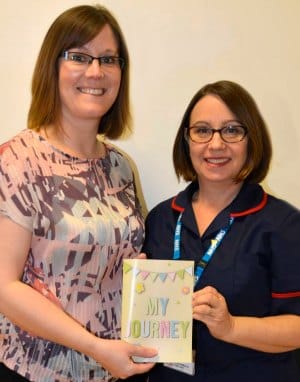 Clare Ellett, Chair of Lichfield Ladies Circle wotj Clare Raiman, Neonatal Sister/Development Lead at Birmingham Women’s Hospital