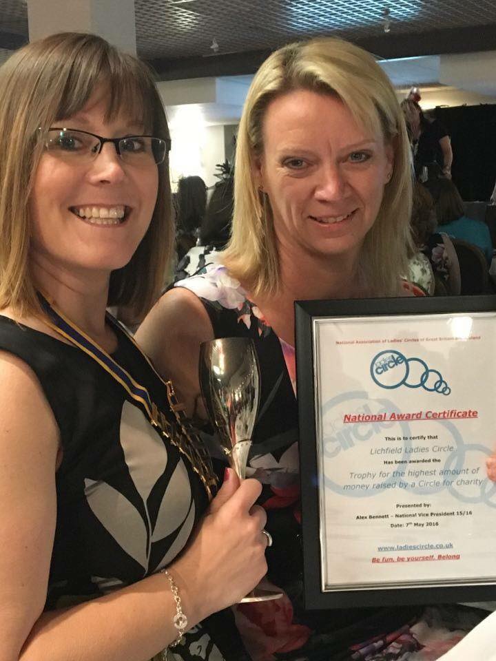 Members of Lichfield Ladies Circle collecting their award