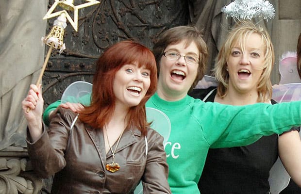 Roz McGann (centre) getting ready for a previous St Giles Hospice Solstice Walk