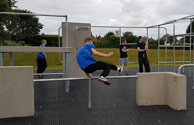 The new parkour park is put through its paces
