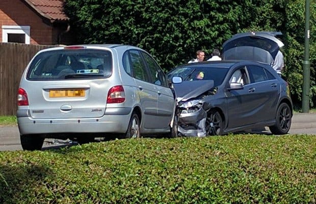 The cars involved in the Streethay crash